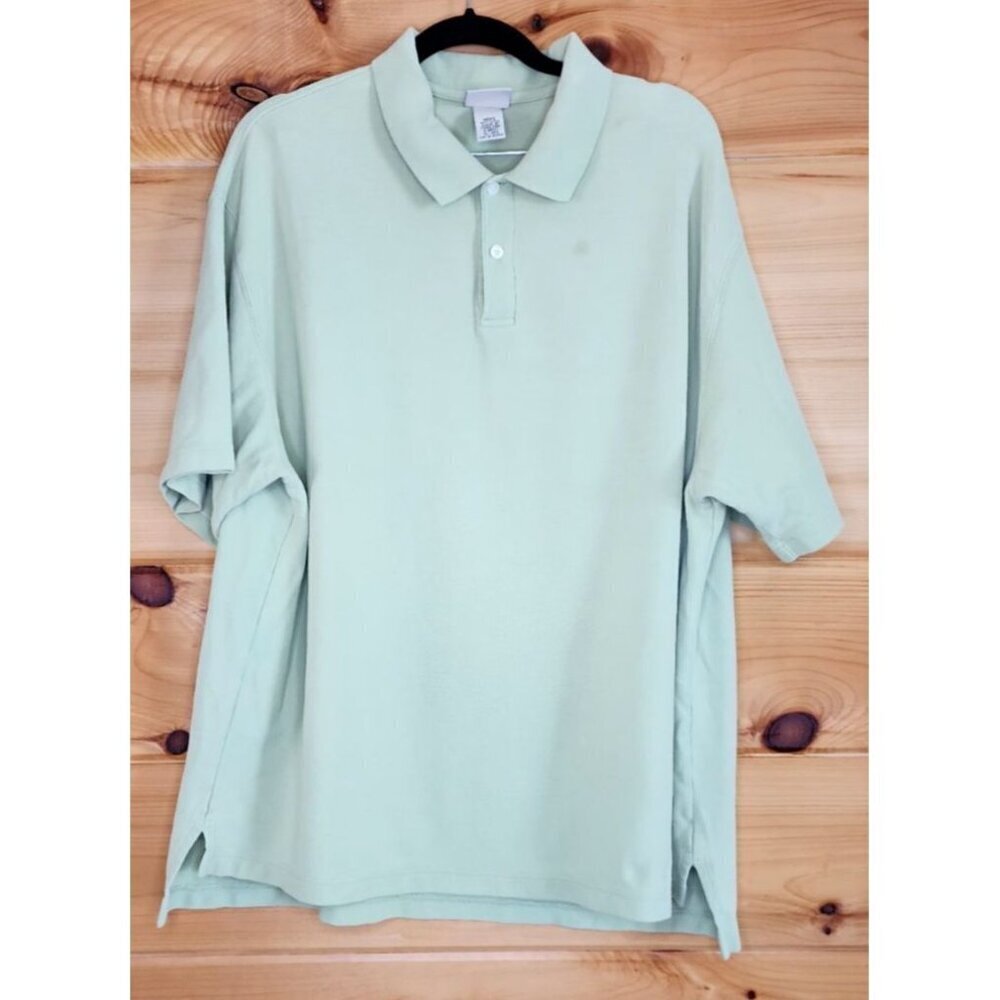 L.L. Bean Men Polo Shirt Size X Large Regular Fit 100% Cotton Green Short Sleeve